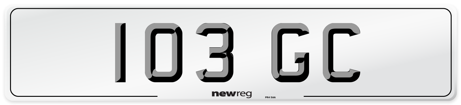 103 GC Number Plate from New Reg
